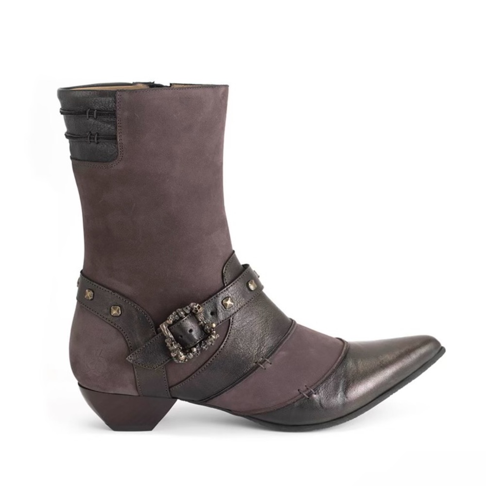 John Fluevog The Truth Spencer Skull Buckle Boot